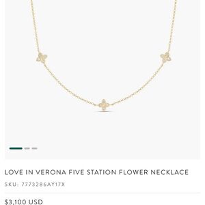 Roberto Coin Love in Verona 5 diamond station flower necklace